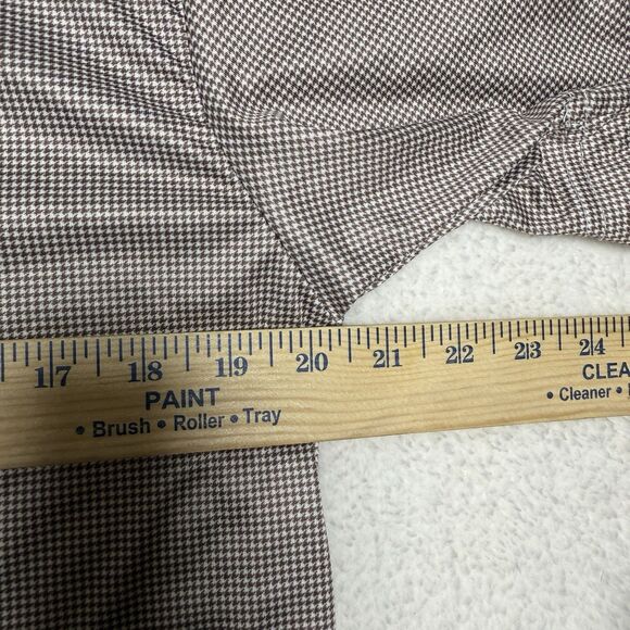 Collars & Co Mens Semi Spread Collar Polo Size M Brown Houndstooth Golf Preppy - Picture 7 of 8